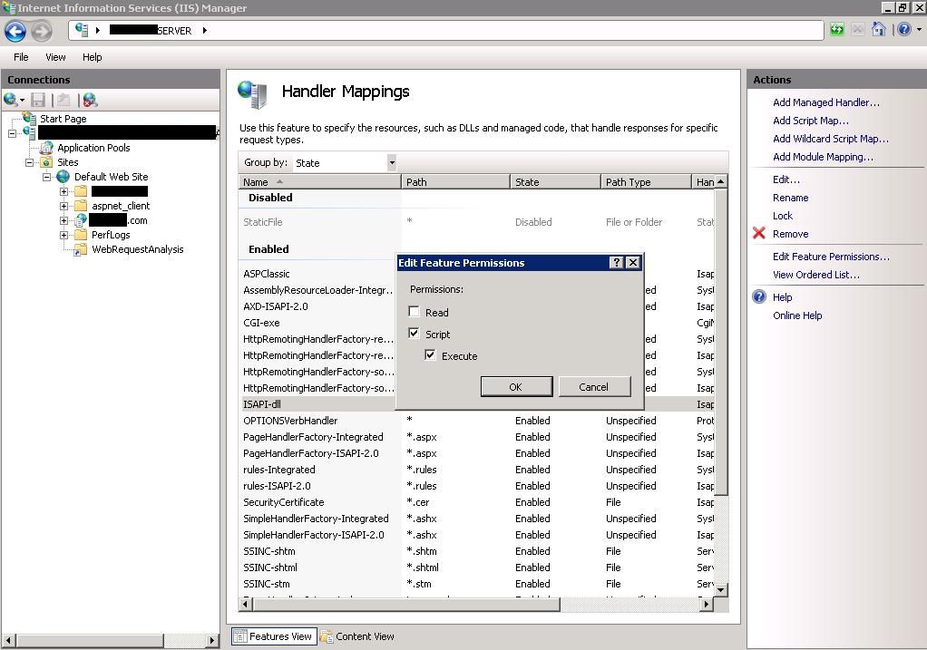 Required IIS7 Handler Mapping for StreamCatcher ISAPI filter